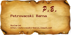 Petrovacski Barna névjegykártya